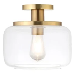 Tatum 11" Wide Semi Flush Mount With Glass Shade In Brushed Brass/Clear 11 Tatum 11" Wide Semi Flush Mount With Glass Shade In Brushed Brass/Clear -office furniture sale c523c604cf30cef76c1646030484020450