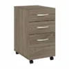 Bush Business Furniture Hybrid 3 Drawer Mobile File Cabinet In Modern Hickory - Assembled