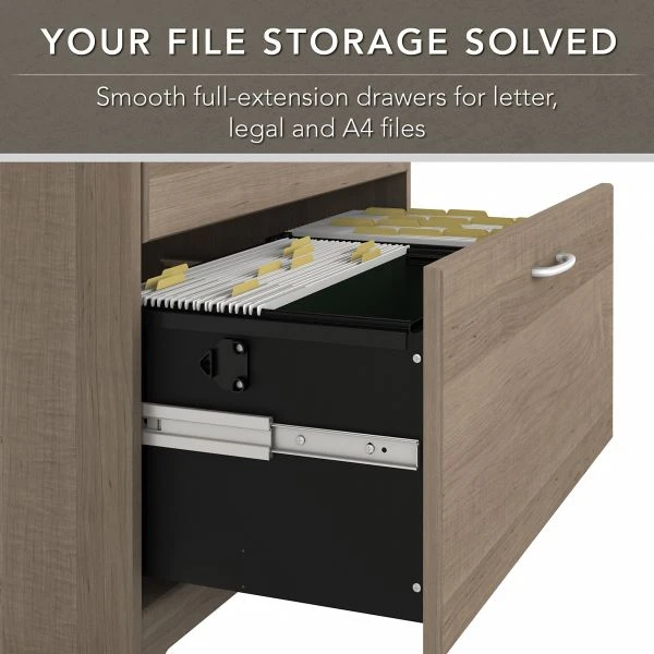 Bush Furniture Cabot 2 Drawer Lateral File Cabinet In Ash Gray 2 Bush Furniture Cabot 2 Drawer Lateral File Cabinet In Ash Gray - Image 2