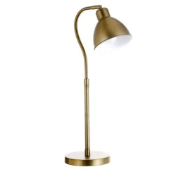 Vincent 25.13" Tall Table Lamp With Metal Shade In Brass/Brass
