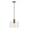 Henri 10" Wide Pendant With Glass Shade In Brass/Clear