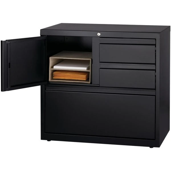 Lorell 3 Drawer Lateral File Cabinet, Letter/Legal/A4, 30" Wide, Black 5 Lorell 3 Drawer Lateral File Cabinet, Letter/Legal/A4, 30" Wide, Black - Image 5