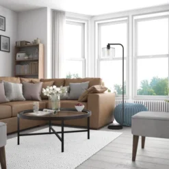 Cadmus 57" Tall Floor Lamp With Glass Shade In Blackened Bronze/Seeded -office furniture sale c6cf6d879fb74e6064411df5fc319743ed