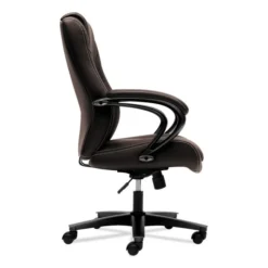 HON HVL402 Series Executive High-Back Chair, Supports Up To 250 Lb, 17" To 21" Seat Height, Brown Seat/Back, Black Base -office furniture sale c7295b27e3463ae80b37cdfe1f03a37083