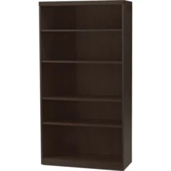 Safco Mayline Aberdeen Series Five-Shelf Bookcase, 36w X 15d X 68-3/4h, Mocha