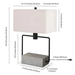 Holden 22.75" Tall Table Lamp With Fabric Shade In Concrete/Blackened Bronze/White 9 Holden 22.75" Tall Table Lamp With Fabric Shade In Concrete/Blackened Bronze/White -office furniture sale c74b64b63bc96422e641c21280c060cd86