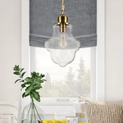 Annie 9.13" Wide Pendant With Glass Shade In Brass/Seeded -office furniture sale c7b4068c566db49947d7da86aeb083e017