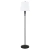 Emerson 60" Tall Floor Lamp With Fabric Shade In Blackened Bronze/White