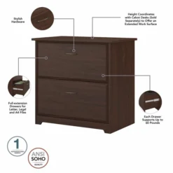 Bush Furniture Cabot 2 Drawer Lateral File Cabinet In Modern Walnut -office furniture sale c7d2e1c5f440654e82341ee10f7b0244e8