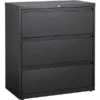 Lorell 3-Drawer Lateral File Cabinet, Letter/Legal/A4, 36" Wide, Black