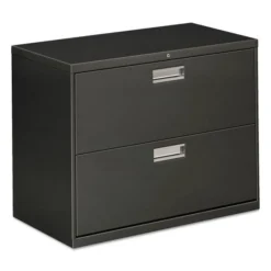 HON 600 Series Two-Drawer Lateral File, Letter/Legal/A4, 36w X 18d, Charcoal
