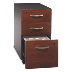 Bush Business Furniture Series C: Hansen Cherry 3 Drawer Mobile Pedestal - Assembled
