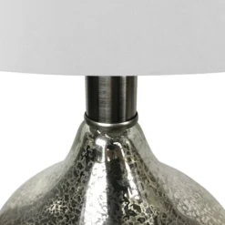 Katrina 23.5" Tall Table Lamp With Fabric Shade In Mercury Glass/Satin Nickel/White -office furniture sale c816a391e2e3fe4373914758e145b2a1b0