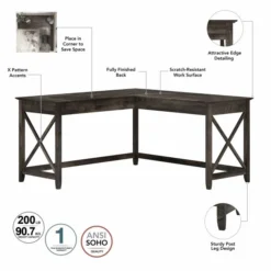 Bush Furniture Key West 60W L Shaped Desk With 2 Drawer Mobile File Cabinet In Dark Gray Hickory -office furniture sale c817a6d4defe0ce74adf9e17ce79dc24cc 2