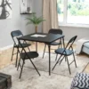 Madison 5 Piece Black Folding Card Table And Chair Set