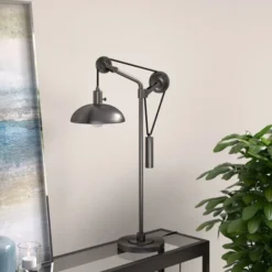 Neo 33.5" Tall Solid Wheel Pulley System Table Lamp With Metal Shade In Aged Steel/Aged Steel 8 Neo 33.5" Tall Solid Wheel Pulley System Table Lamp With Metal Shade In Aged Steel/Aged Steel -office furniture sale c8575ff93838db91b485846443ed75c43c