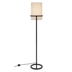 Casimir 62" Tall Floor Lamp With Fabric Shade In Blackened Bronze/White -office furniture sale c85aa7e750432cab6eb7c844e1c357e452