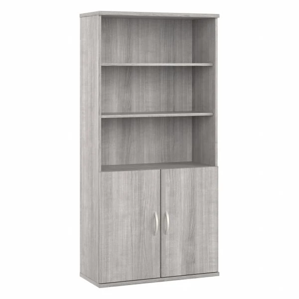 Bush Business Furniture Studio A Tall 5 Shelf Bookcase With Doors In Platinum Gray 1 Bush Business Furniture Studio A Tall 5 Shelf Bookcase With Doors In Platinum Gray