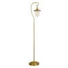 Bay Nautical Floor Lamp With Glass Shade In Brass/Clear