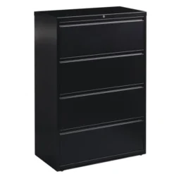 Lorell 4 Drawer Lateral File Cabinet, Letter/Legal/A4, 36" Wide, Black