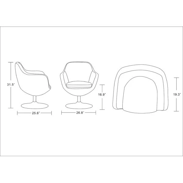 Caisson Faux Leather Swivel Accent Chair In White And Polished Chrome (Set Of 2) 3 Caisson Faux Leather Swivel Accent Chair In White And Polished Chrome (Set Of 2) - Image 3