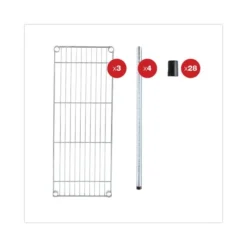 Alera Residential Wire Shelving, Three-Shelf, 36w X 14d X 36h, Silver -office furniture sale c921b2a5b2e19f10711671b33fe8f65208