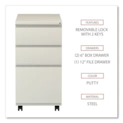 Alera File Pedestal With Full-Length Pull, Left Or Right, 3-Drawers: Box/Box/File, Legal/Letter, Putty, 14.96" X 19.29" X 27.75" -office furniture sale c95f91b9dd2f0c564e35c1aad28dc1c8f8
