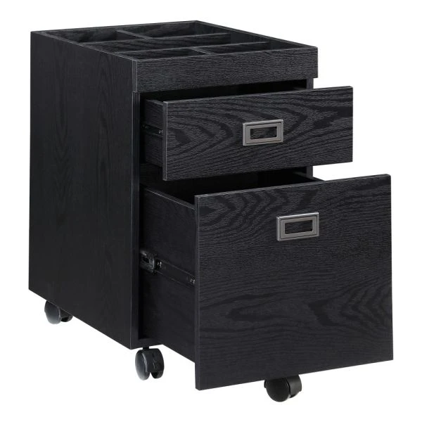 Brezio 19"D Vertical 2-Drawer Mobile File Cabinet, Black 2 Brezio 19"D Vertical 2-Drawer Mobile File Cabinet, Black - Image 2