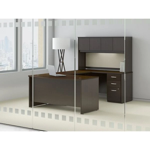 Bush Business Furniture Series C60W X 24D Desk/Credenza/Return In Mocha Cherry 4 Bush Business Furniture Series C60W X 24D Desk/Credenza/Return In Mocha Cherry - Image 4