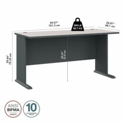 Bush Business Furniture Series A: Slate 60W Desk -office furniture sale ca5fa6bc000bf21ae52a2322a7c761a184