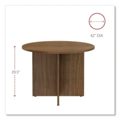 Alera Valencia Round Conference Table With Legs, 42" Diameter X 29.5h, Modern Walnut -office furniture sale ca894cf0c8ba05cac4d59b7cf01d5d6ead