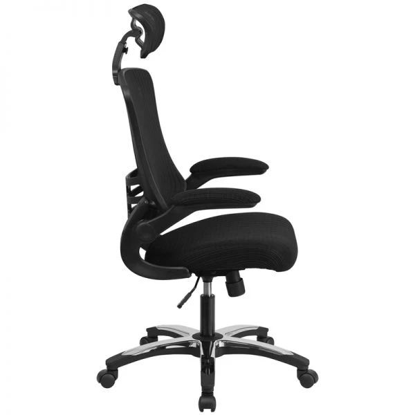 Flash Furniture High Back Mesh Executive Office Chair With Flip-Up Arms And Chrome-Nylon Designer Base 4 Flash Furniture High Back Mesh Executive Office Chair With Flip-Up Arms And Chrome-Nylon Designer Base - Image 4