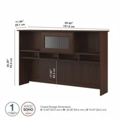 Bush Furniture Cabot 60W Hutch In Modern Walnut -office furniture sale ca988e1322dabf4a8b4a44bf46bec9254a