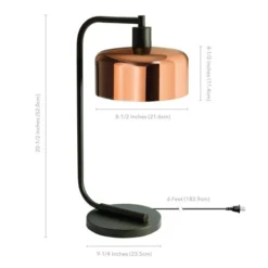 Cadmus 20.5" Tall Table Lamp With Metal Shade In Blackened Bronze/Copper/Copper -office furniture sale cb3275bd5267ad6c05e27d68eb5f199722