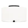 Ellis 12" Flush Mount With Fabric Shade In Matte Black/White