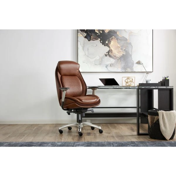 Shaquille O'Neal Zethus Ergonomic Bonded Leather High-Back Executive Chair, Brown 17 Shaquille O'Neal Zethus Ergonomic Bonded Leather High-Back Executive Chair, Brown - Image 17