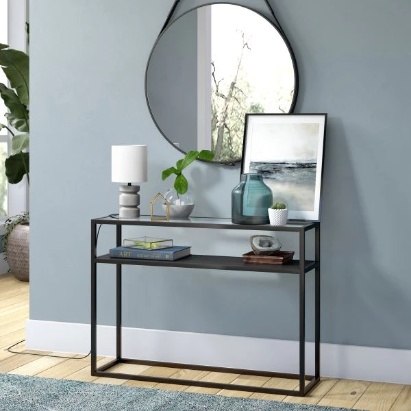 Reyna 13.5" Tall Mini Lamp With Fabric Shade In Concrete/White 6 Reyna 13.5" Tall Mini Lamp With Fabric Shade In Concrete/White - Image 6