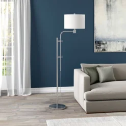 Polly Height-Adjustable Floor Lamp With Fabric Shade In Brushed Nickel/White 8 Polly Height-Adjustable Floor Lamp With Fabric Shade In Brushed Nickel/White -office furniture sale cc4e909d330d0c57d35abd9dd3919c0076
