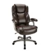 Cressfield Bonded Leather High-Back Executive Chair, Brown/Silver, BIFMA Certified