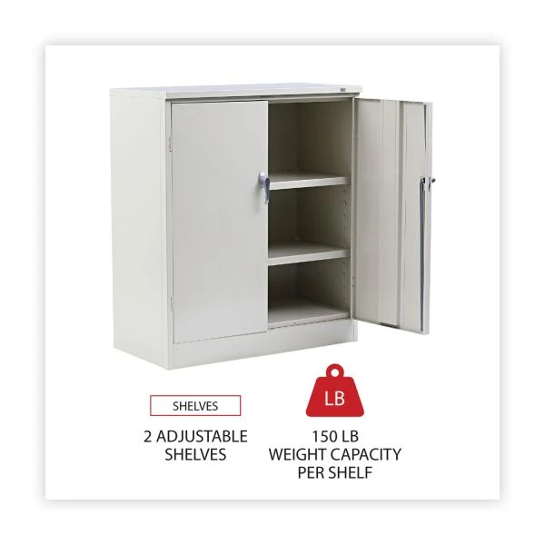 Alera Assembled 42" High Heavy-Duty Welded Storage Cabinet, Two Adjustable Shelves, 36w X 18d, Putty 7 Alera Assembled 42" High Heavy-Duty Welded Storage Cabinet, Two Adjustable Shelves, 36w X 18d, Putty - Image 7