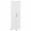 Bush Business Furniture Universal Tall Narrow Storage Cabinet With Door And Shelves In White