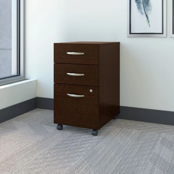 Bush Business Furniture Series C 3 Drawer Mobile File Cabinet In Mocha Cherry - Assembled 3 Bush Business Furniture Series C 3 Drawer Mobile File Cabinet In Mocha Cherry - Assembled - Image 3