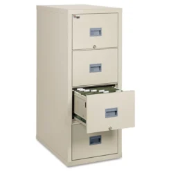 FireKing Patriot By FireKing Insulated Fire File, 1-Hour Fire Protection, 4 Letter-Size File Drawers, Parchment, 17.75 X 31.63 X 52.75