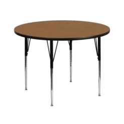 Flash Furniture 42'' Round Activity Table With Oak Thermal Fused Laminate Top And Standard Height Adjustable Legs