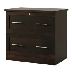 2-Drawer 30"W Lateral File Cabinet, Peppered Black