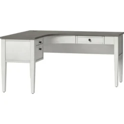 Whalen Lagron 60"W Wood L-Desk, Arctic White/Shadow Gray -office furniture sale ce14ed203f2394c63a5ee91675dcc05465