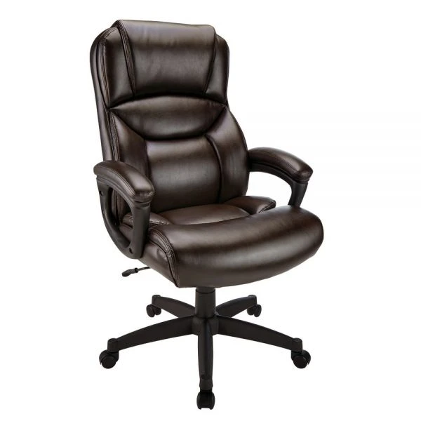 Fennington Bonded Leather High-Back Executive Chair, Brown, BIFMA Certified 1 Fennington Bonded Leather High-Back Executive Chair, Brown, BIFMA Certified
