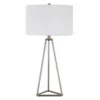 Gio 26.13" Tall Table Lamp With Fabric Shade In Brushed Nickel/White