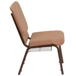 Flash Furniture HERCULES Series 18.5''W Caramel Fabric Church Chair With 4.25'' Thick Seat, Cup Book Rack - Copper Vein Frame 6 Flash Furniture HERCULES Series 18.5''W Caramel Fabric Church Chair With 4.25'' Thick Seat, Cup Book Rack - Copper Vein Frame -office furniture sale ceb0c3cd6910791e5baa78cc86ce4f4869