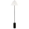 Somerset 64" Tall Floor Lamp With Fabric Shade In Blackened Bronze/White